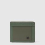Piquadro Portafogli uomo verde in tessuto e pelle con porta documenti rimovibile Orion