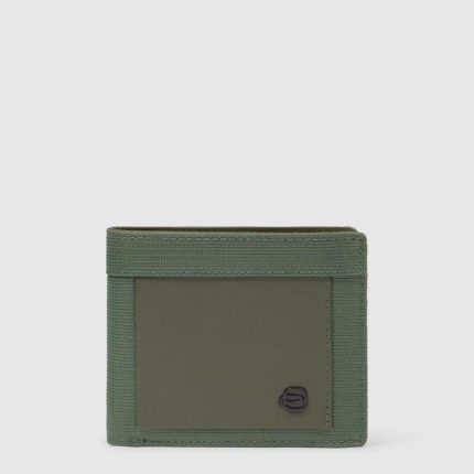 Piquadro Portafogli uomo verde in tessuto e pelle con porta documenti rimovibile Orion