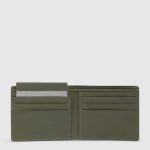 Piquadro Portafogli uomo verde in tessuto e pelle con porta documenti rimovibile Orion