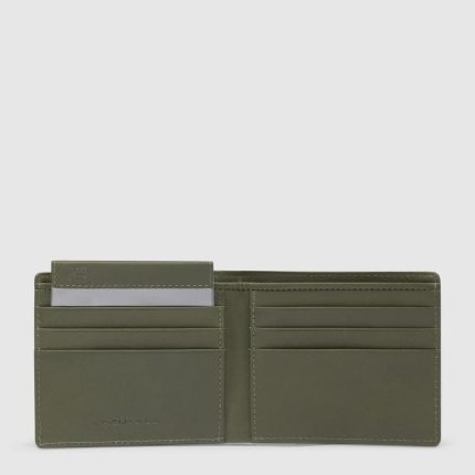 Piquadro Portafogli uomo verde in tessuto e pelle con porta documenti rimovibile Orion