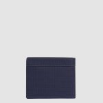 Piquadro Portafogli uomo blu in tessuto e pelle con portamonete Orion