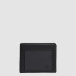 Piquadro Portafogli uomo nero in tessuto e pelle con portamonete Orion