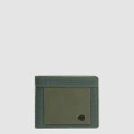 Piquadro Portafogli uomo verde in tessuto e pelle con portamonete Orion
