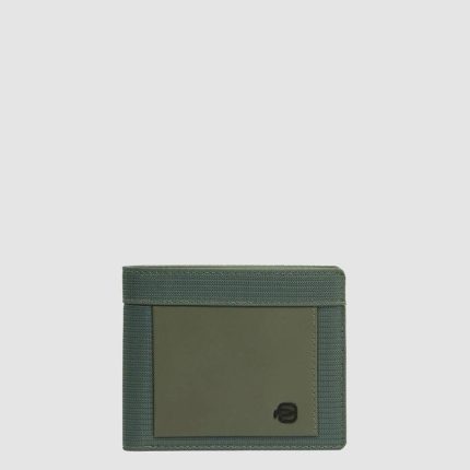 Piquadro Portafogli uomo verde in tessuto e pelle con portamonete Orion