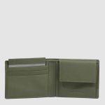Piquadro Portafogli uomo verde in tessuto e pelle con portamonete Orion