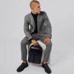 Piquadro Zaino blu in pelle porta computer e porta iPadlue Square