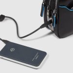 Piquadro Pochette uomo nero in pelle con chiusura a impronta digitale Blue Square