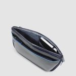 Piquadro Marsupio blu in pelle con attacchi tracolla riposizionabili Blue Square