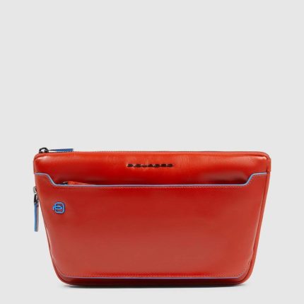 Piquadro Marsupio arancione in pelle con attacchi tracolla riposizionabili Blue Square