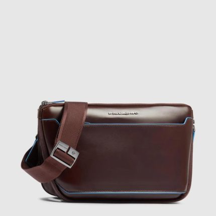 Piquadro Marsupio mogano in pelle con attacchi tracolla riposizionabili Blue Square