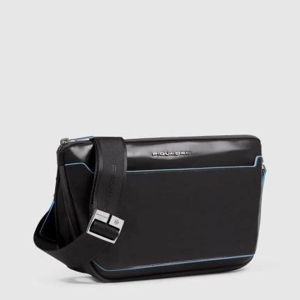 Piquadro Marsupio nero in pelle con attacchi tracolla riposizionabili Blue Square