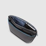 Piquadro Marsupio nero in pelle con attacchi tracolla riposizionabili Blue Square