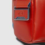 Piquadro Monospalla uomo arancione in pelle personalizzabile Blue Square