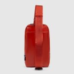 Piquadro Monospalla uomo arancione in pelle personalizzabile Blue Square