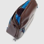 Piquadro Borsello mogano in pelle personalizzabile Blue Square