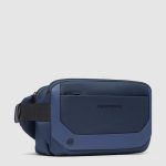 Piquadro Marsupio uomo blu in tessuto riciclato