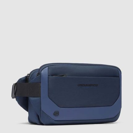 Piquadro Marsupio uomo blu in tessuto riciclato