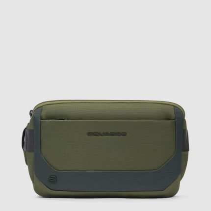 Piquadro Marsupio uomo verde in tessuto riciclato