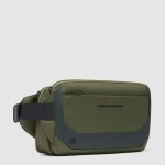 Piquadro Marsupio uomo verde in tessuto riciclato