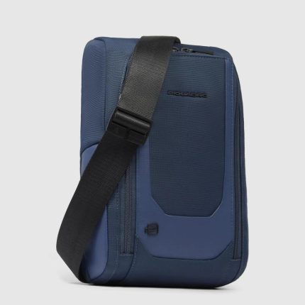 Piquadro Monospalla uomo blu in tessuto riciclato