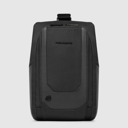 Piquadro Monospalla uomo nero in tessuto riciclato