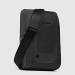 Piquadro Monospalla uomo nero in tessuto riciclato