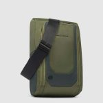 Piquadro Monospalla uomo verde in tessuto riciclato