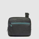 Piquadro Borsello nero in tessuto gommato resistente all'acqua Corner 2.0