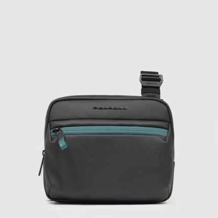 Piquadro Borsello nero in tessuto gommato resistente all'acqua Corner 2.0