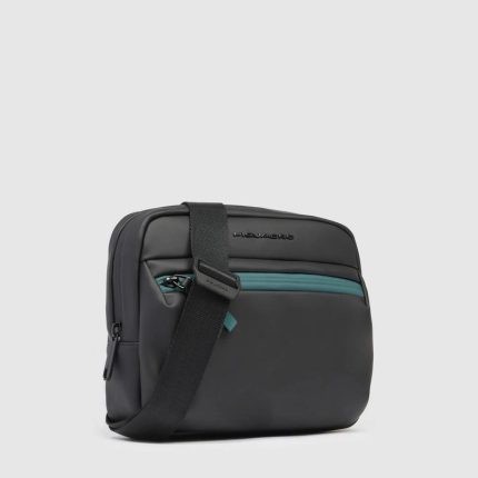 Piquadro Borsello nero in tessuto gommato resistente all'acqua Corner 2.0