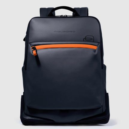 Piquadro Zaino blu in tessuto gommato resistente all'acqua porta pc 15,6" Corner 2.0