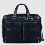 Piquadro Borsa blu in pelle porta pc 14" Blue Square
