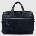 Piquadro Borsa blu in pelle porta pc 14" Blue Square