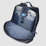 Piquadro Zaino blu in pelle porta pc 14" Blue Square