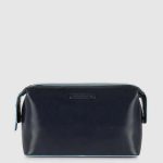 Piquadro Beauty case uomo blu in pelle Blue Square