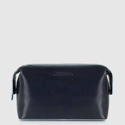 Piquadro Beauty case uomo blu in pelle Blue Square