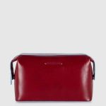 Piquadro Beauty case rosso in pelle Blue Square