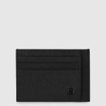 Piquadro Portacarte uomo sottile nero in pelle Black Square