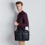 Piquadro Borsa nera in pelle porta pc 14" Black Square