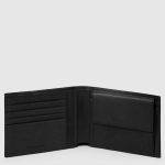 Piquadro Portafogli uomo nero in pelle con porta monete Black Square