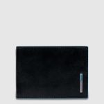 Piquadro Portafogli uomo nero in pelle con porta documenti Black Square