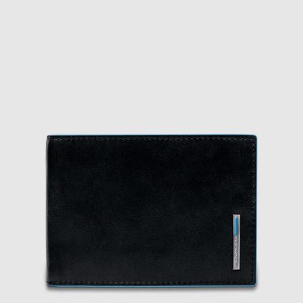 Piquadro Portafogli uomo nero in pelle con porta documenti Black Square
