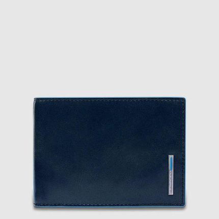 Piquadro Portafogli uomo blu in pelle con porta documenti Black Square