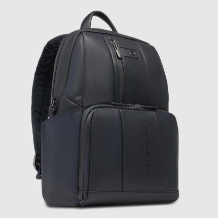 Piquadro Zaino blu in pelle porta pc 14" Urban