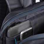 Piquadro Zaino blu in pelle porta pc 14" Urban