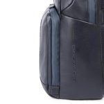 Piquadro Zaino blu in pelle porta pc 14" Urban