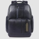 Piquadro Zaino blu in pelle porta pc 15,6" personalizzabile Urban