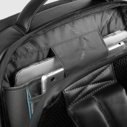 Piquadro Zaino uomo nero in pelle porta pc 15,6" Urban