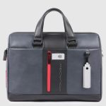 Piquadro Borsa grigia in pelle porta pc 15,6" Urban