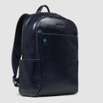 Piquadro Zaino blu in pelle porta pc 15,6" Blue Square